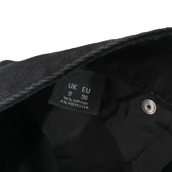 Nasty Gal NWT School Day Distressed Mom Jeans 4 Black High Rise Destroyed - Picture 5 of 7